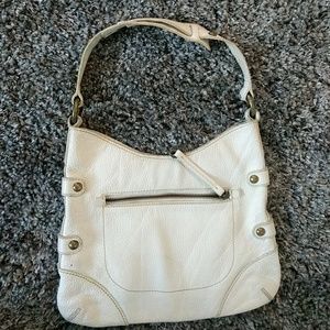 White leather JCrew bag